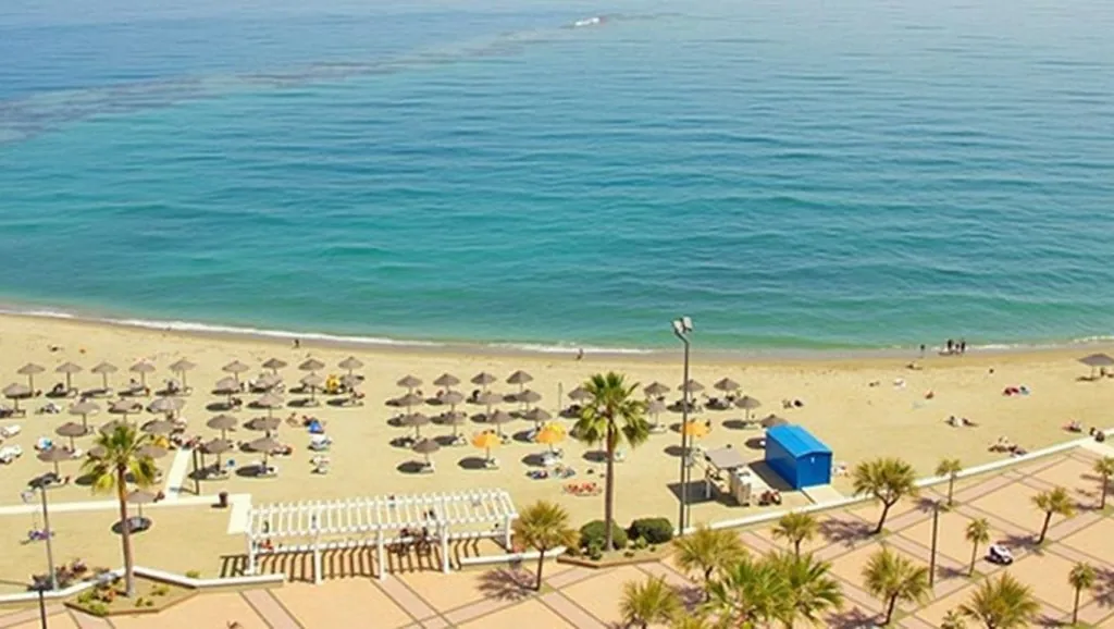 Fuengirola Beach beside the seafront promenade