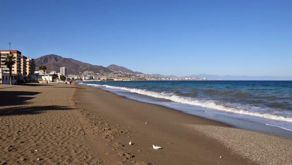 Fuengirola Beach shoreline for a walk by the sea