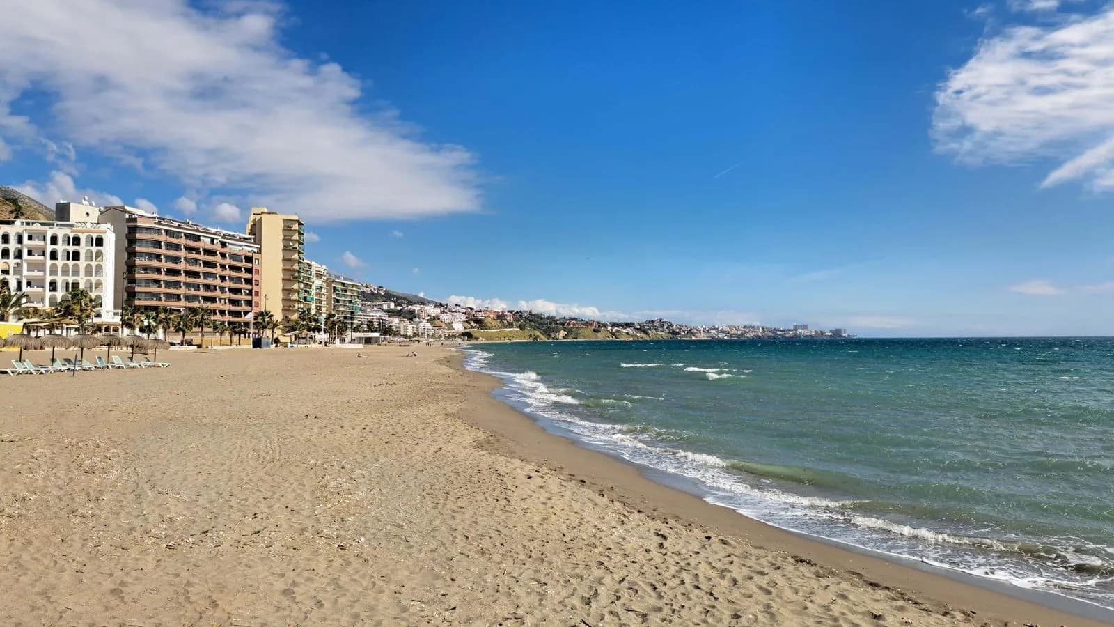 Panoramic beach view in Fuengirola and the Costa del Sol