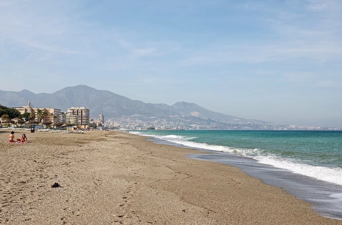 Wide Mediterranean beach area in Fuengirola